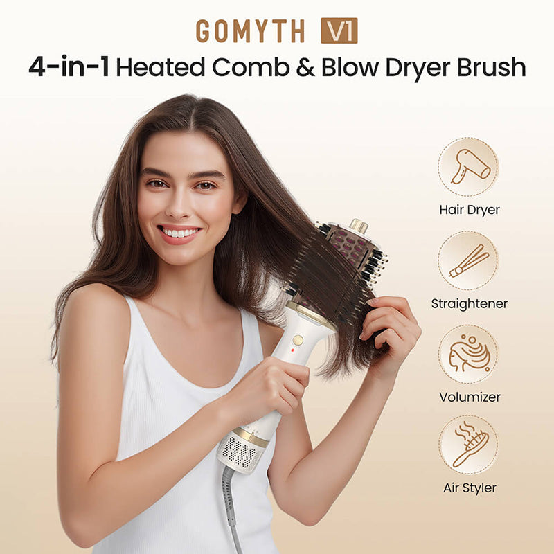 GOMYTH V1 4-in-1 Heated Comb & Blow Dryer Brush