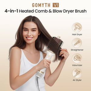 GOMYTH V1 4-in-1 Heated Comb & Blow Dryer Brush