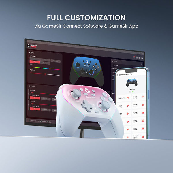 GameSir Super Nova Gaming Controller with Rubber Grips & RGB Lighting