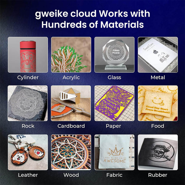 Gweike Cloud Pro 55W CO₂ Laser Engraver with Rotary Roller
