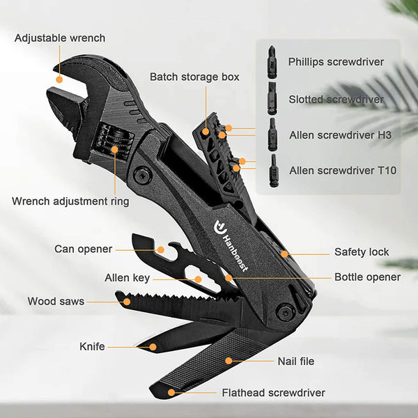 Hanboost M1 12-in-1 Multitool Wrench for Everyday Repairs and Outdoor Adventures