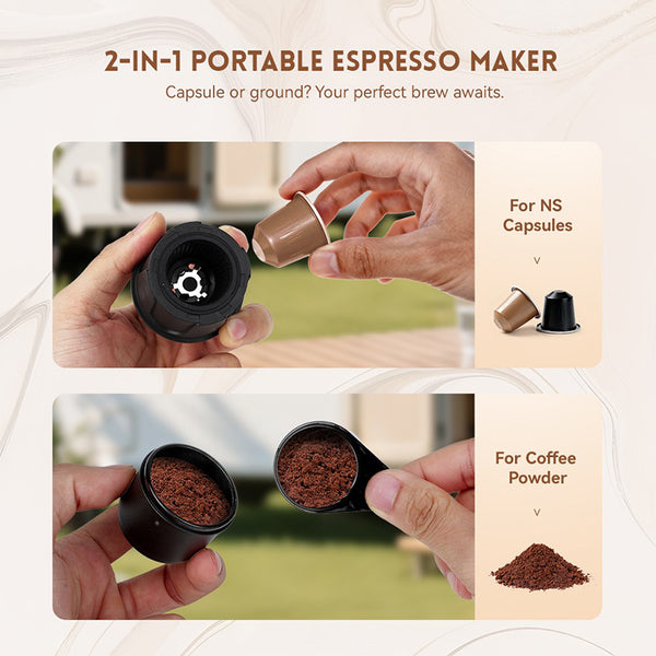 Hydrofast PO-100 Portable Espresso Maker Travel Coffee Machine