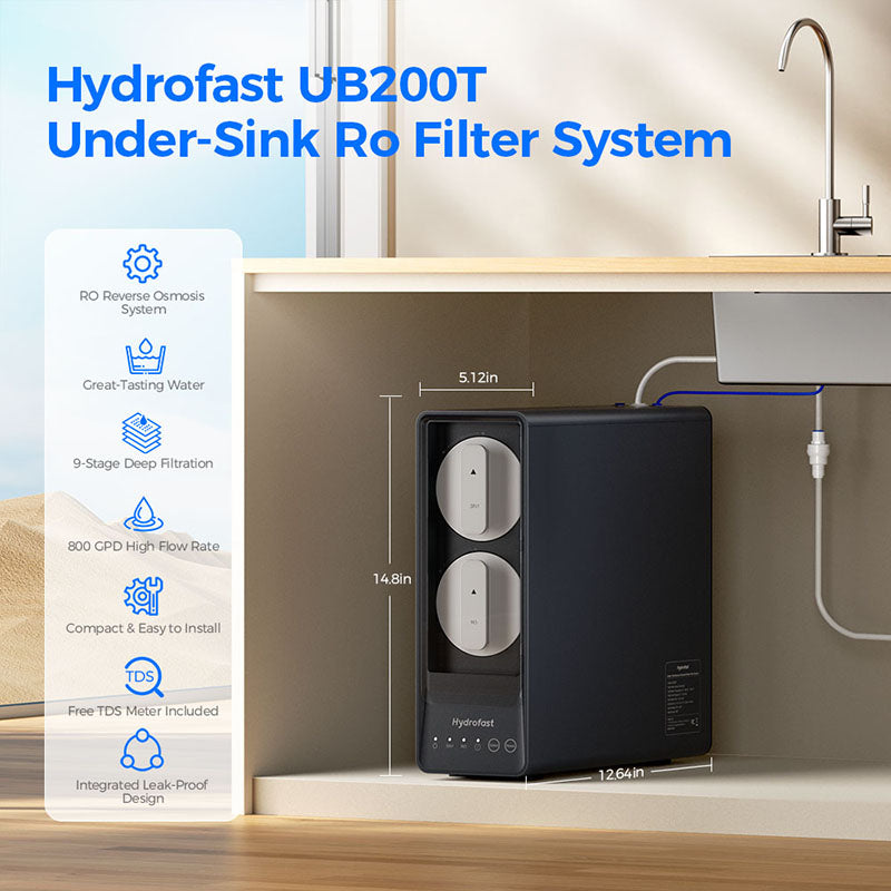 Hydrofast UB200T 800G Undersink RO Water Filter 9-Stage Filtration