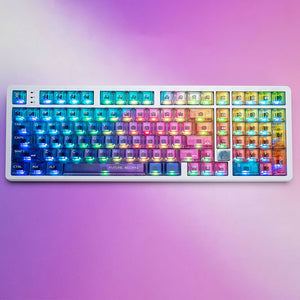 LEOBOG Color Frosted Transparent Keycaps Set Cherry Profile 115 Keys