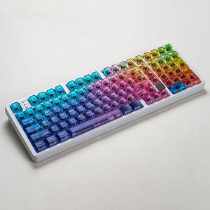 LEOBOG Color Frosted Transparent Keycaps Set Cherry Profile 115 Keys
