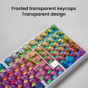 LEOBOG Color Frosted Transparent Keycaps Set Cherry Profile 115 Keys