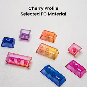 LEOBOG Color Frosted Transparent Keycaps Set Cherry Profile 115 Keys