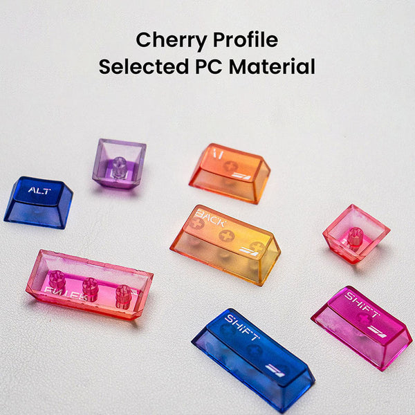 LEOBOG Color Frosted Transparent Keycaps Set Cherry Profile 115 Keys