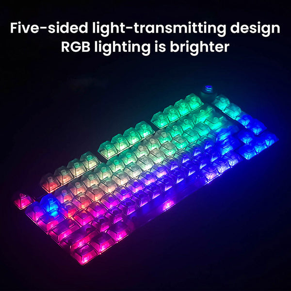 LEOBOG Color Frosted Transparent Keycaps Set Cherry Profile 115 Keys