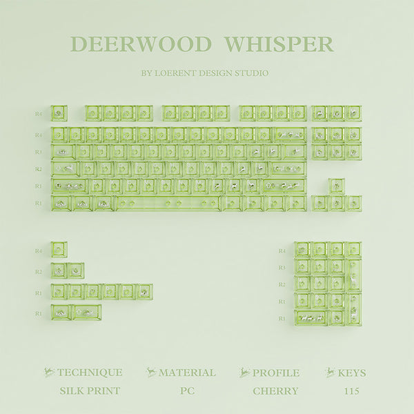 LOERENT Deerwood Whisper Transparent Keycap Set Cherry Profile
