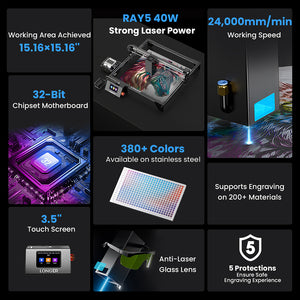 LONGER RAY5 40W Laser Engraver High-Speed Metal & Wood Cutting