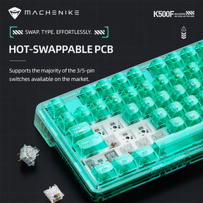 Tastiera meccanica trasparente WhatGeek x Machenike K500F-B81 RGB