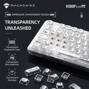 Tastiera meccanica trasparente WhatGeek x Machenike K500F-B81 RGB
