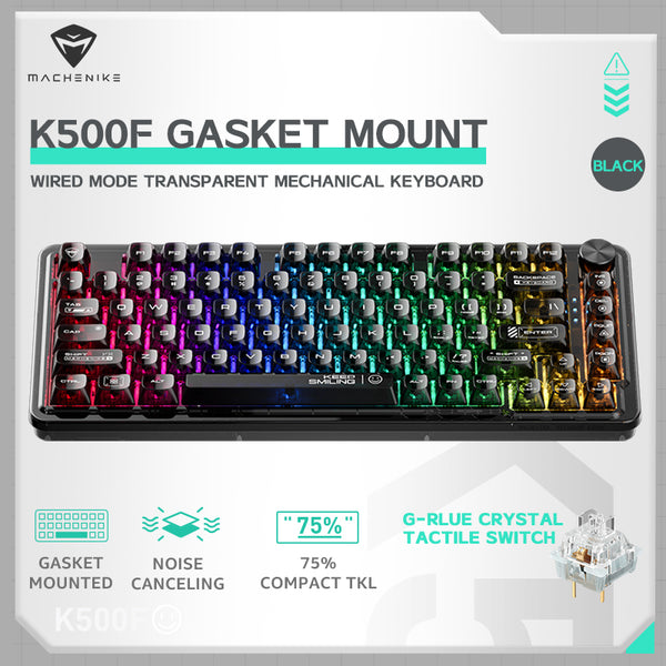 Tastiera meccanica trasparente WhatGeek x Machenike K500F-B81 RGB