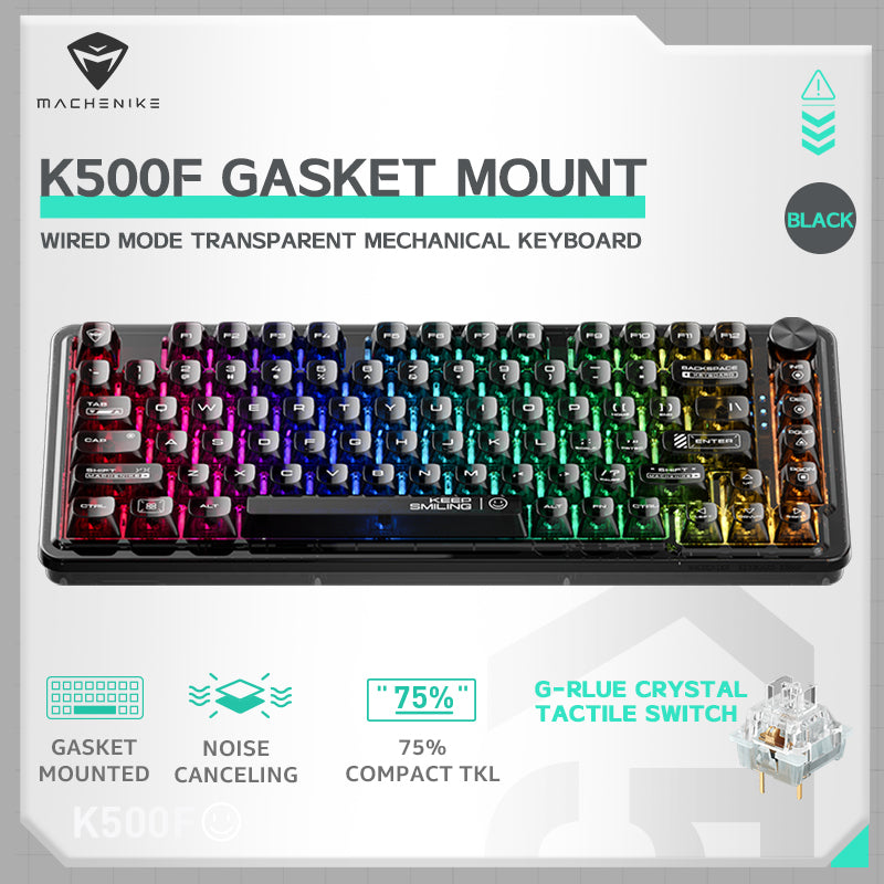 WhatGeek x Machenike K500F-B81 RGB Clear Mechanical Keyboard