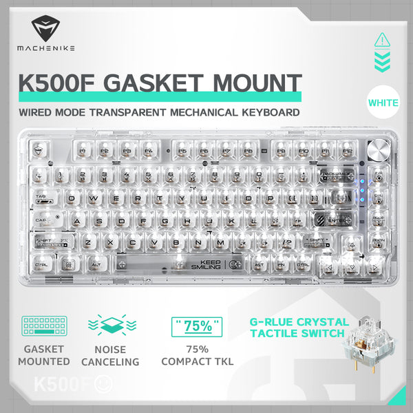 Tastiera meccanica trasparente WhatGeek x Machenike K500F-B81 RGB