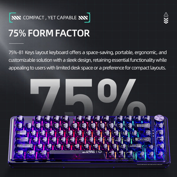Tastiera meccanica trasparente WhatGeek x Machenike K500F-B81 RGB