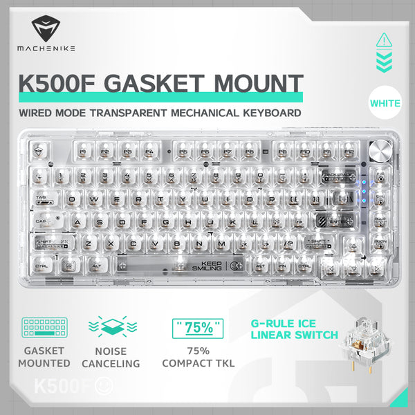 Tastiera meccanica trasparente WhatGeek x Machenike K500F-B81 RGB