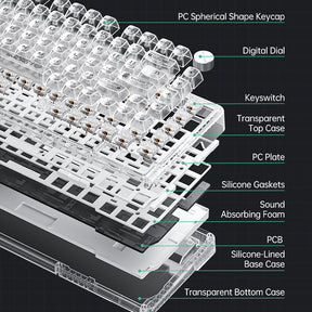 Tastiera meccanica trasparente WhatGeek x Machenike K500F-B81 RGB
