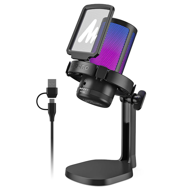 HyperX QuadCast S – RGB USB Condenser Microphone - Black; Anti-Vibration  Shock Mount; 4 Polar Patterns; Pop Filter; Gain - Micro Center