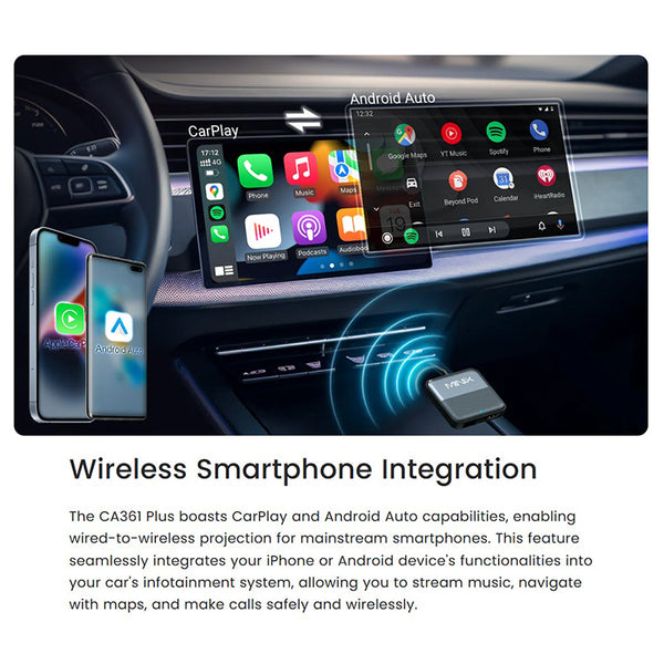 MINIX CA361 Plus Wireless CarPlay & Android Auto Adapter with HDMI