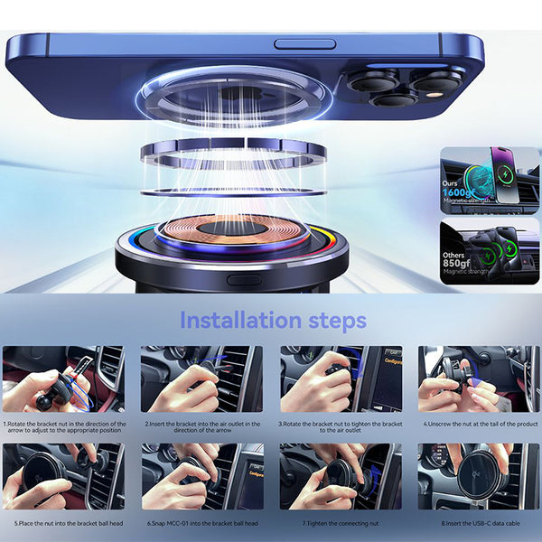 MINIX MCC01 Qi2 Magnetic Cooling Wireless Car Charger