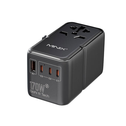 MINIX TP170 Universal Travel Adapter with Fast Charging and Multi-Plug Support
