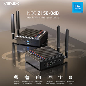 MINIX Z150-0dB Fanless Mini PC Intel N150