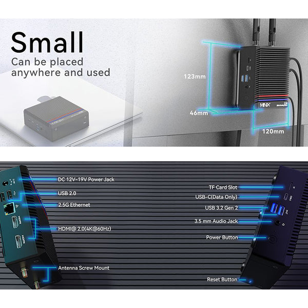 MINIX Z150-0dB Fanless Mini PC Intel N150