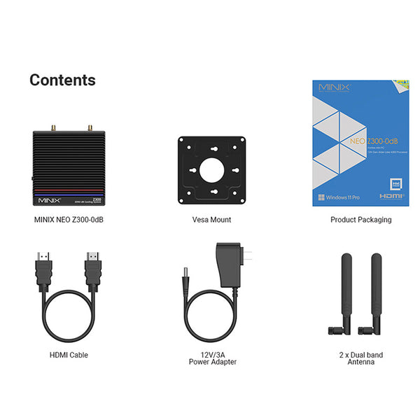 MINIX Z300-0dB Fanless Mini PC Intel Alder Lake-N N300