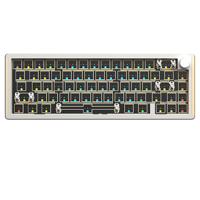 MONKA_6067_Aluminum_Wired_Keyboard_DIY_Kit_White