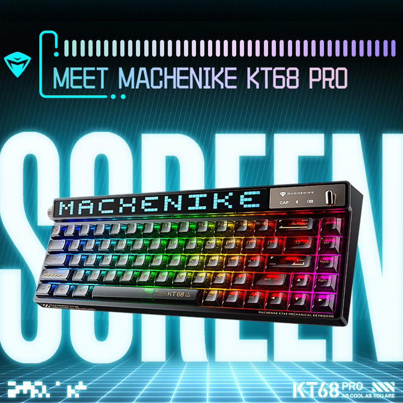 Machenike KT68 Pro 스마트 스크린 핫스왑 기계식 키보드