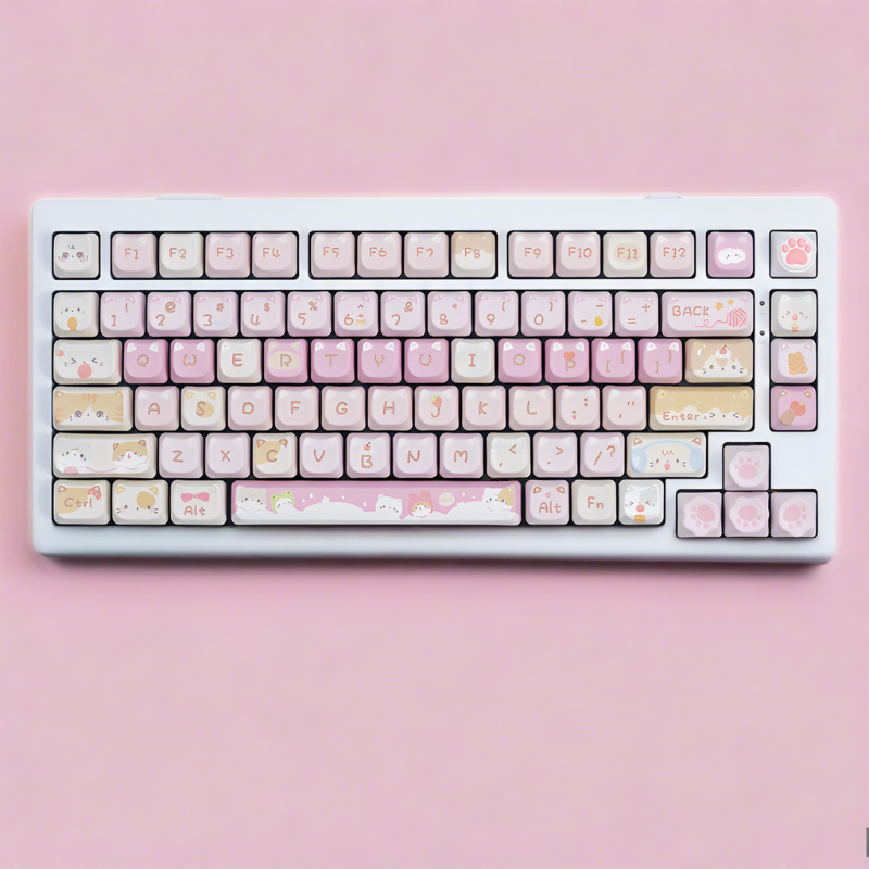 KiiBoom x Strawberryjam1986 Berry Cream Keycapset, 137 toetsen Cherry- profiel, PBT aangepaste keycap voor mechanisch toetsenbord, compatibel met ANSI/ISO, 60%, 65%, 75%, TKL, full-size lay-out KiiBoom x Strawberryjam1986 Berry Cream Keycapset, 137 toetsen Cherry- profiel, PBT aangepaste keycap voor mechanisch toetsenbord, compatibel met ANSI/ISO, 60%, 65%, 75%, TKL, full-size lay-out