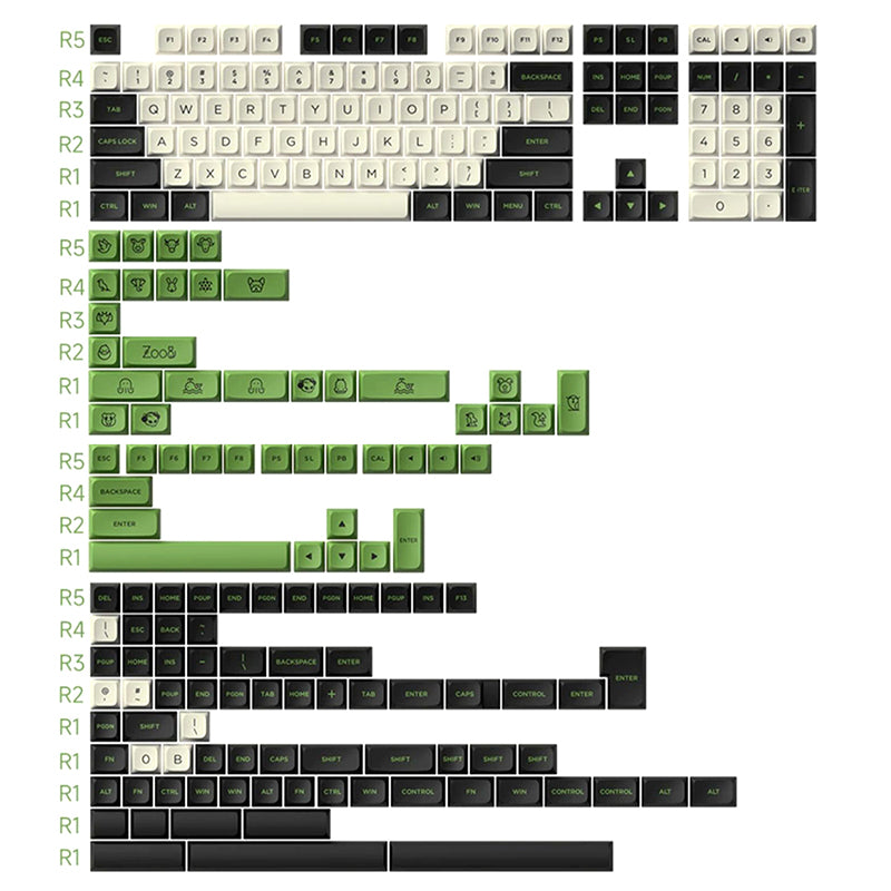 MonsGeek x Akko Neon Dye-Subbed PBT MDA Profile Keycap Set 227 Keys