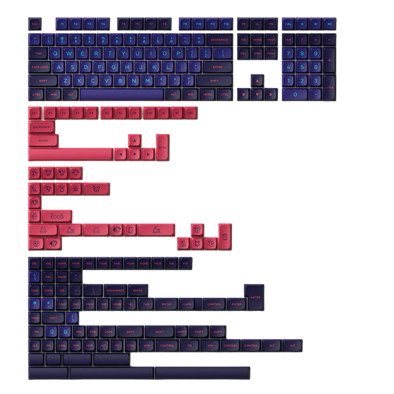 MonsGeek x Akko ネオン染料サブ PBT MDA プロファイル キーキャップ セット 227 キー