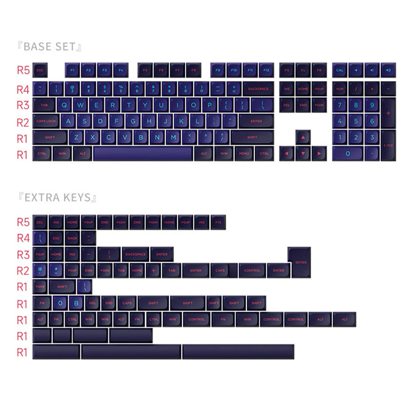 akko❗️4点 MonsGeek x Akko Neon Dye-Subbed PBT MDA Profile Keycaps 227 Keys