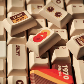 NEWTOY 1970 Music Vintage Keycaps and Large Mouse Pad Set