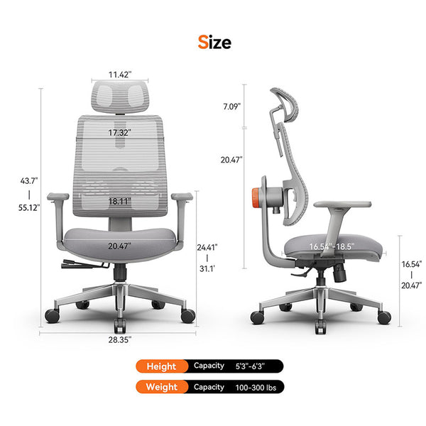 NEWTRAL MAGICH003 Ergonomic Office Chair with Adaptive Lower Back Support