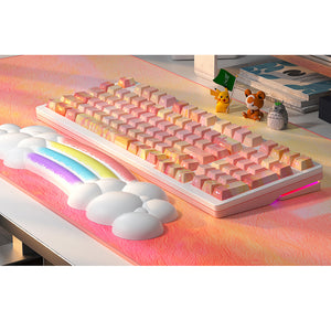 PIIFOX CKC-02 Pink Oil Painting Side-printed OEM Profile Keycap Set 130 Keys