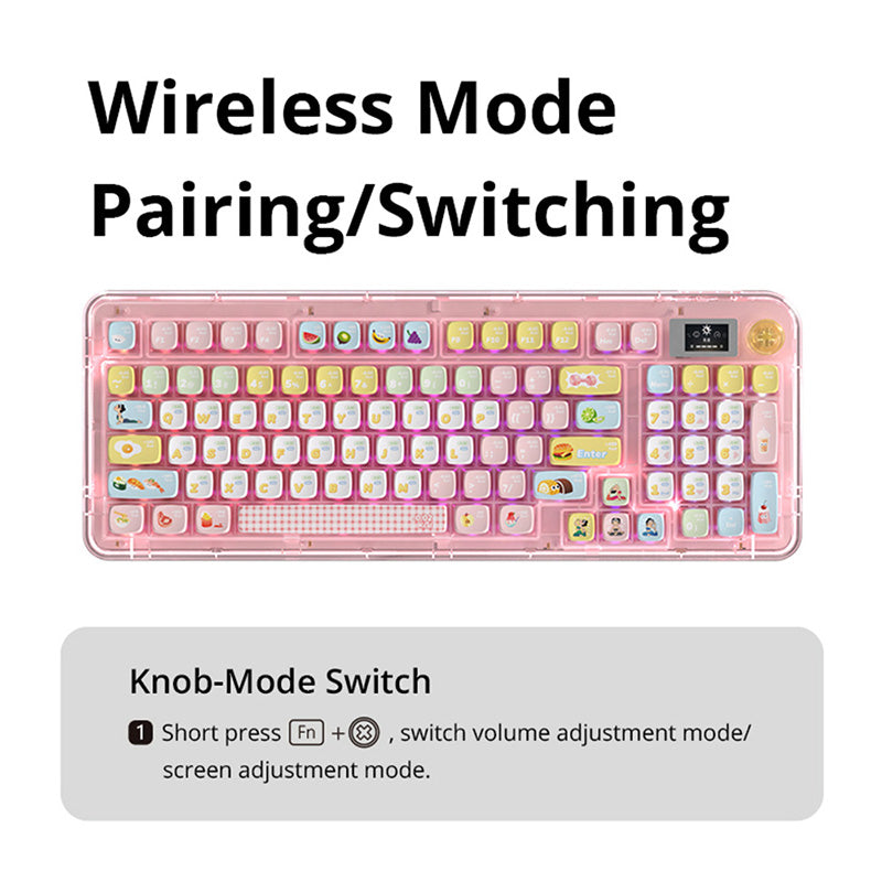 PIIFOX_ER95_Triple-Mode_Wireless_Mechanical_Keyboard_With_LCD_Screen_Pink_Clear_17