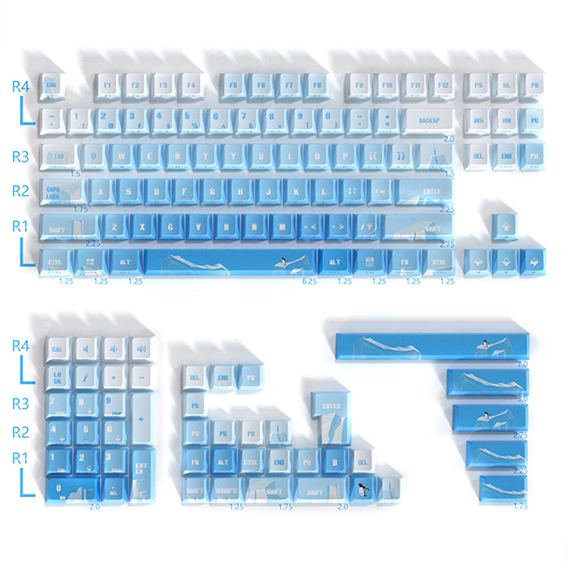 Glacier Blue PBT Cherry Profile Keycaps Set – Glacier PC Gaming
