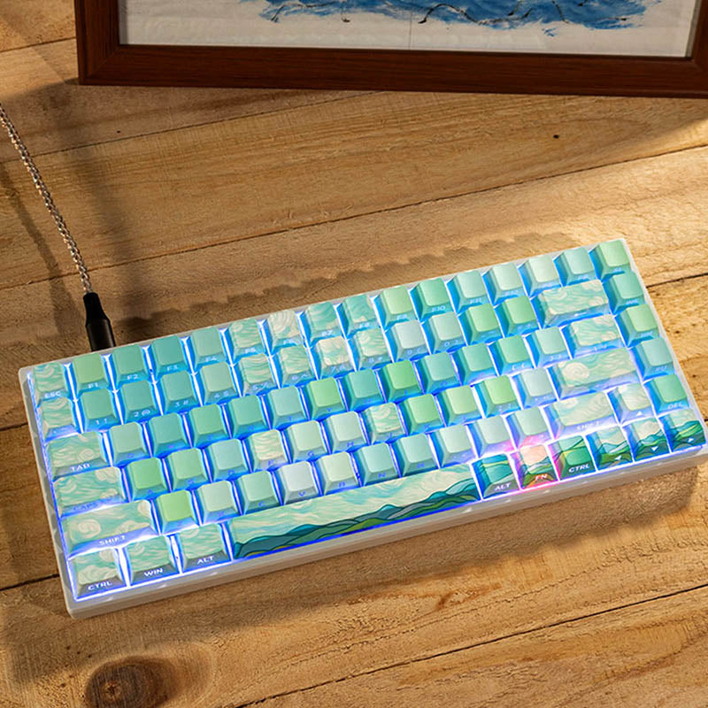 PIIFOX Green Filed Side-printed OEM Profile Keycap Set