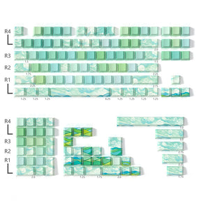 PIIFOX Green Filed Side-printed OEM Profile Keycap Set