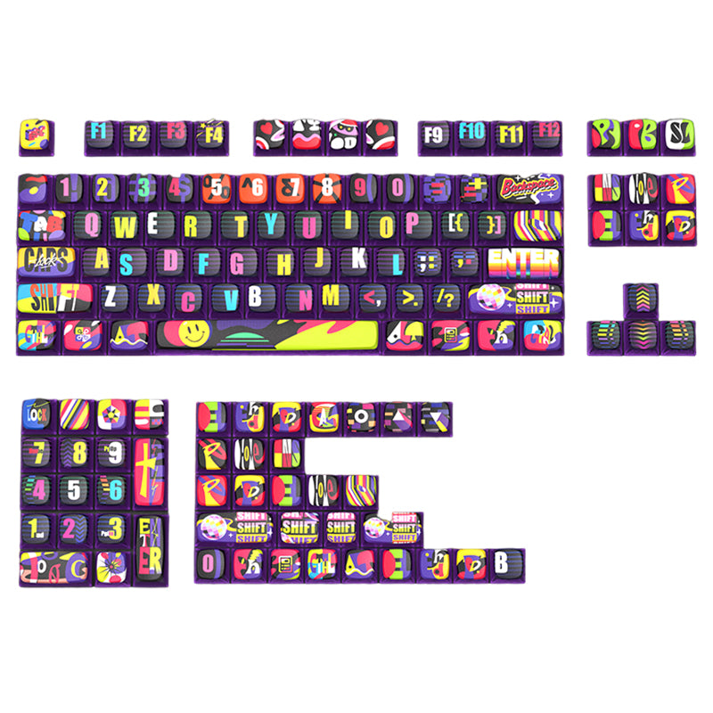 PIIFOX_Neon_Party_ASA_Profile_Keycap_Set_132_Keys_1