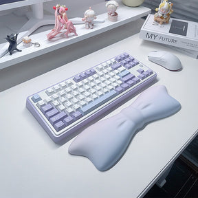 PIWIJOY Bow Encounter Keyboard Wrist Rest Blue Pink