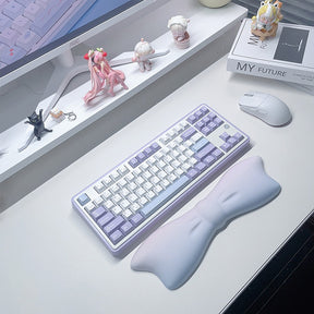 PIWIJOY Bow Encounter Keyboard Wrist Rest Blue Pink