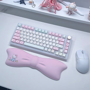 PIWIJOY Bow Encounter Keyboard Wrist Rest Kitty Pink