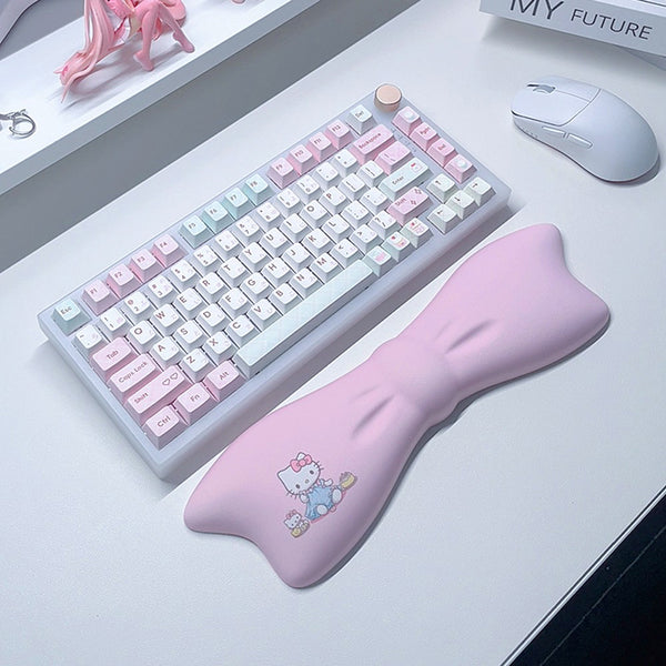 PIWIJOY Bow Encounter Keyboard Wrist Rest Kitty Pink
