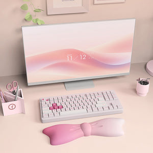 PIWIJOY Bow Encounter Keyboard Wrist Rest White Pink
