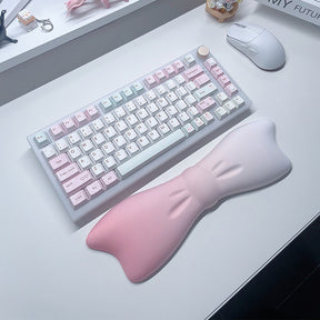 PIWIJOY Bow Encounter Keyboard Wrist Rest White Pink